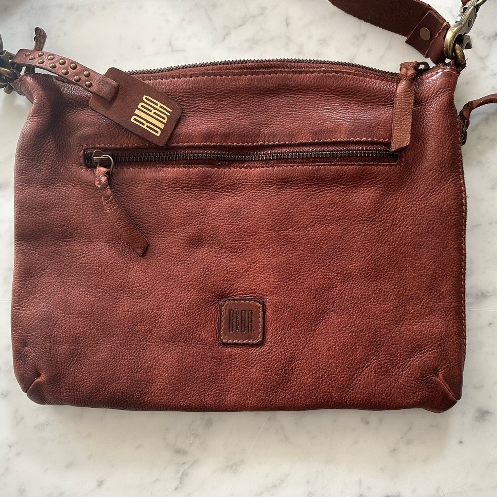 Biba Brown Leather Studded Convertible Crossbody Bag, Bohemian Maximalism - Picture 5 of 13